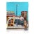 Trains in Lomita - Original Abstract City Scene Colorful Mixed Media Art by Fabio Coruzzi For Sale