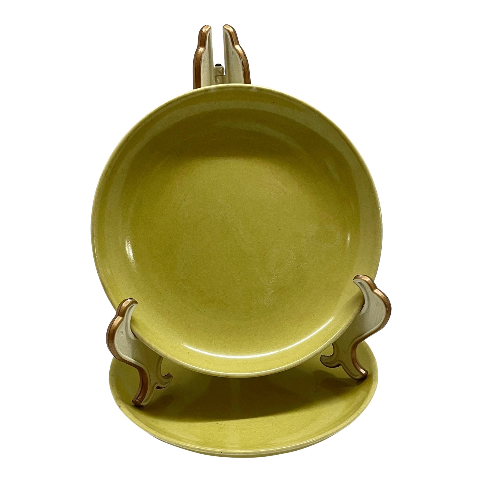 Mid 20th Century Russell Wright Green Bread and Butter Plates a Pair