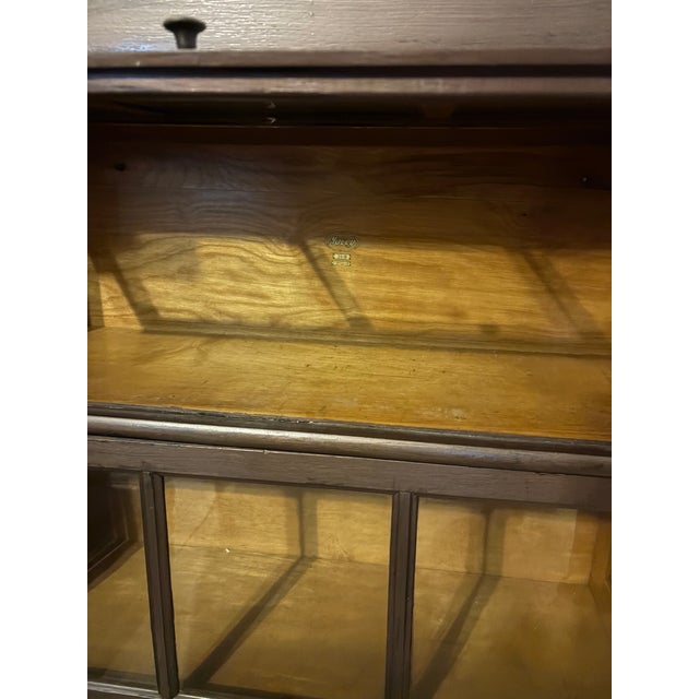 Glass Antique Macey 2-Section Barrister Bookcase (Model 35-10, Finish 49) For Sale - Image 7 of 7
