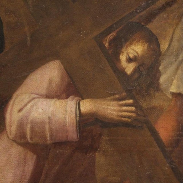 Baroque Italian Artist, The Way of the Cross, Ascent to Calvary, 1650, Oil on Canvas For Sale - Image 3 of 15