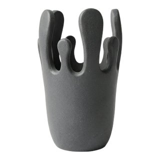 Crown Vase in Gray For Sale
