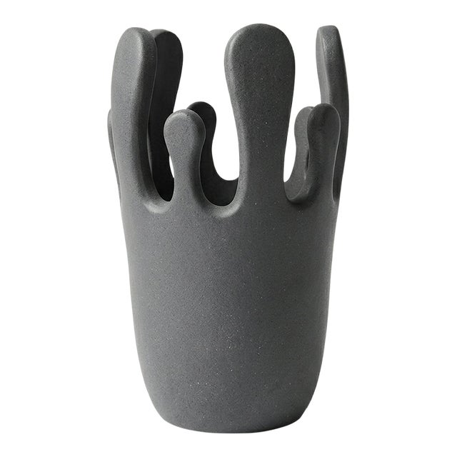 Crown Vase in Gray For Sale