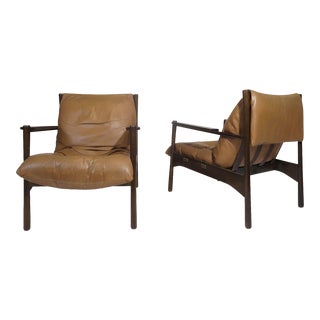 Pair of Mid Century Brazilian Modern Lounge Chairs For Sale