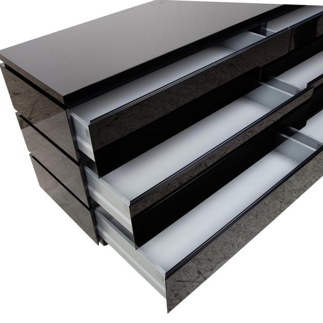 Modern Cube Sideboard with Drawers in Black High Gloss Wood from Interlübke For Sale - Image 3 of 12