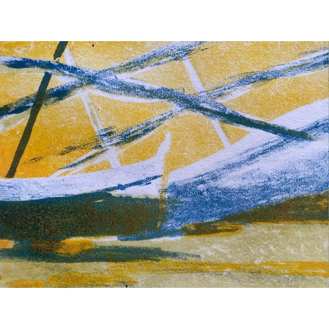 Black Enid Chauvin, Spanish Beach, Colour Lithograph, 1970s For Sale - Image 8 of 15