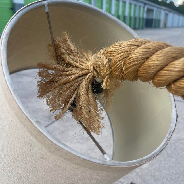 Coiled Rope Table Lamp, Manner of Audoux & Minet For Sale In West Palm - Image 6 of 9