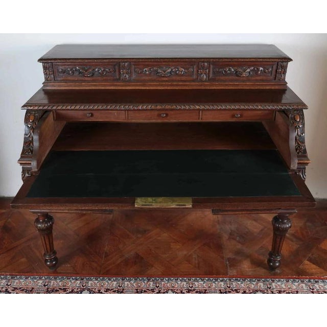 French desk with a hinged top in the Renaissance style. The desk is a great example of artistic and craft work that has...