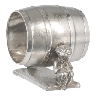 19th-C. Meriden Napkin Ring w/ Cherubs For Sale
