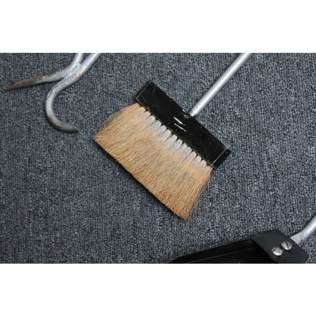 Art Deco Cast Aluminum, Bakelite and Steel Fire Tools For Sale - Image 9 of 12