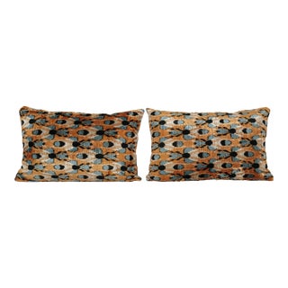 Butterfly Silk Ikat Velvet Pillow Cover - a Pair For Sale