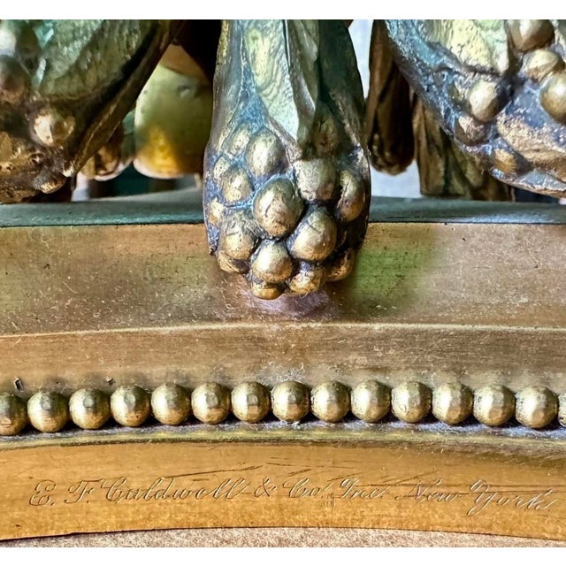 Bronze 19th Century E. F. Caldwell Gilt Bronze & Baccarat Crystal Girandole Table Lamps - a Pair For Sale - Image 8 of 18