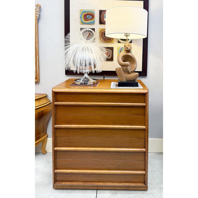 1950s T.H. Robsjohn-Gibbings for Widdicomb Chest, Restored, on Casters Offered for sale is a vintage 1950s Mid-century...