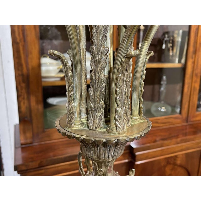 Metal 11-Light Floor Lamp in Copper and Silver Metal, 1950s For Sale - Image 7 of 12