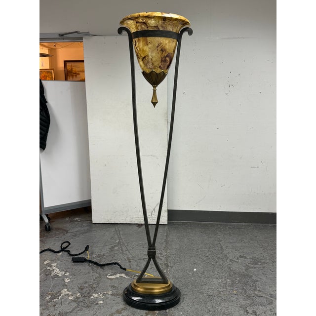 Maitland - Smith Maitland-Smith Pen Shell Torchere Floor Lamp For Sale - Image 4 of 12