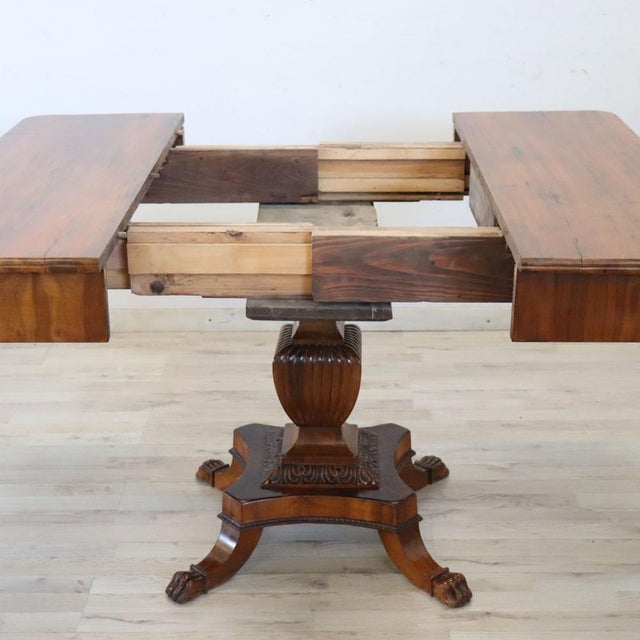 Antique Extendable Walnut Card or Tea Table with Drawer, 1800s For Sale - Image 4 of 16