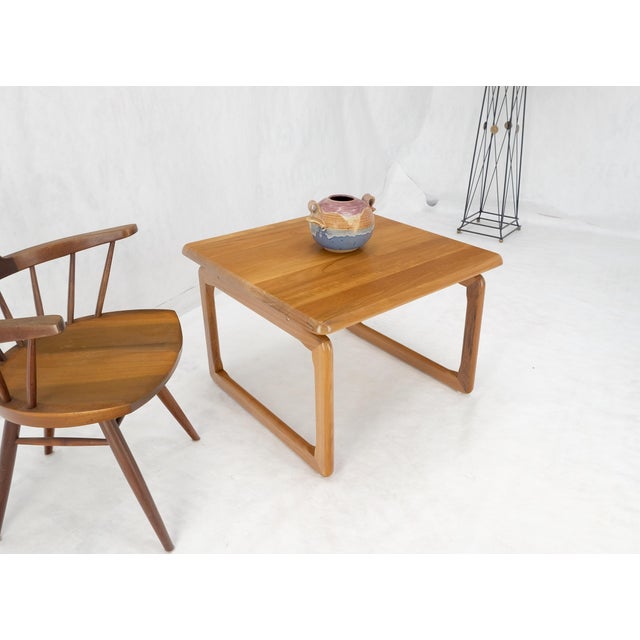 Mid-Century Modern Danish Mid Century Modern Solid Teak Top Square Side End Occasional Table MINT For Sale - Image 3 of 12