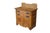 Antique American late-Victorian oak washstand. Features a rectangular top surface crowned by a stylized, stepped wooden...