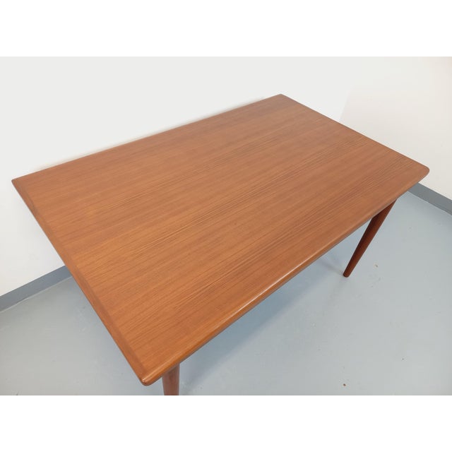 Tan Vintage Scandinavian Rectangular Teak Dining Table with Extensions from Dyrlund, 1960s For Sale - Image 8 of 18