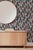 Tassel Trellis Grasscloth Wallpaper by House Party | Black Lacquer | 8 Yards For Sale - Image 4 of 8