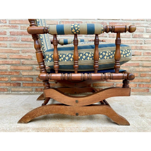 Set of Spanish Rocking Chairs in Carved Walnut, 1960 For Sale - Image 12 of 16