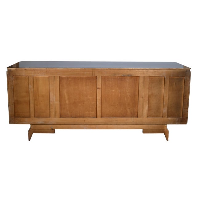 Black Art Deco Black High-Gloss Lacquered Sideboard with Mirrored Drawers, 1930s For Sale - Image 8 of 9