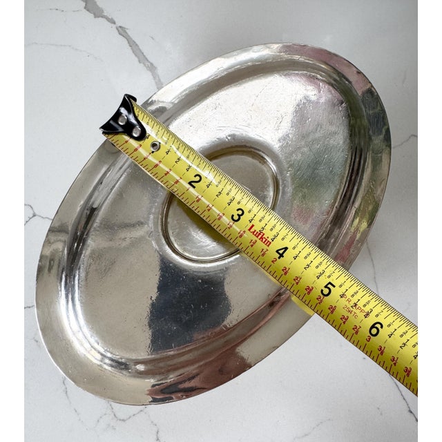 Silver Vintage Christofle Silver Plated Gravy Sauce Boat With Handle and Under Plate France 8"x5" For Sale - Image 8 of 10