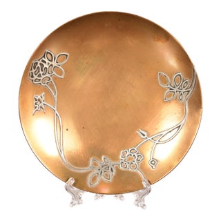 Heintz Arts & Crafts Sterling Silver on Bronze Plate For Sale