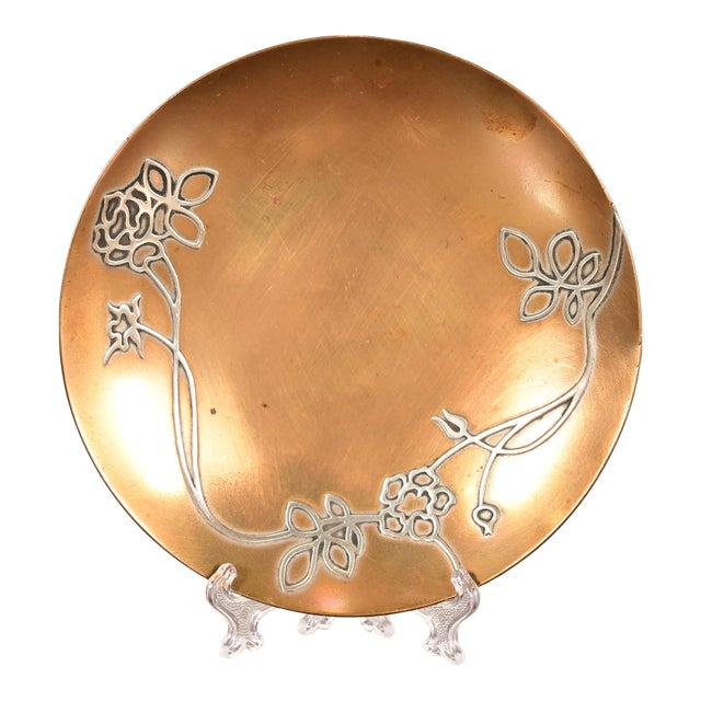 Heintz Arts & Crafts Sterling Silver on Bronze Plate For Sale