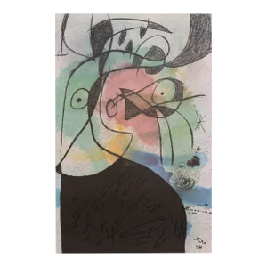 "Femme, Oiseaux" Reproduction Joan Miro Lithograph