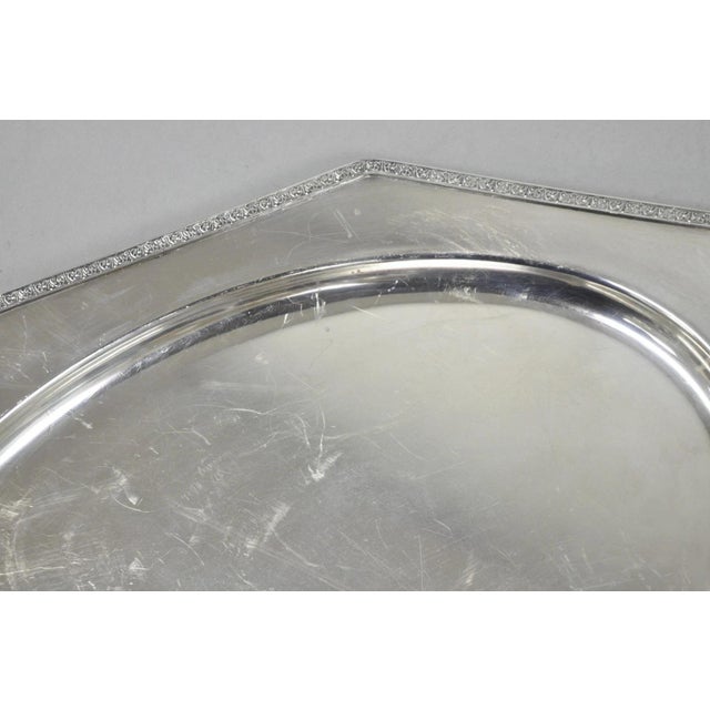 Antique Victorian Andover Sp Co Silver Plated Octagonal Serving Platter Tray For Sale In Philadelphia - Image 6 of 11