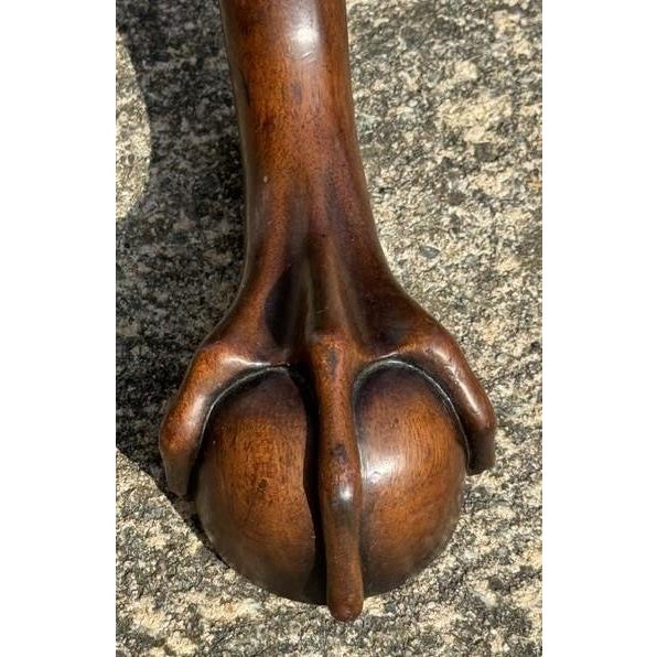 Brown Vintage Kittinger Colonial Williamsburg Cw 70 Mahogany Chippendale Style Birdcage Tilt Table For Sale - Image 8 of 10