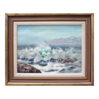 Mid Century "The Active Sea" Pacific Seascape by Ruth Kjos Berg For Sale