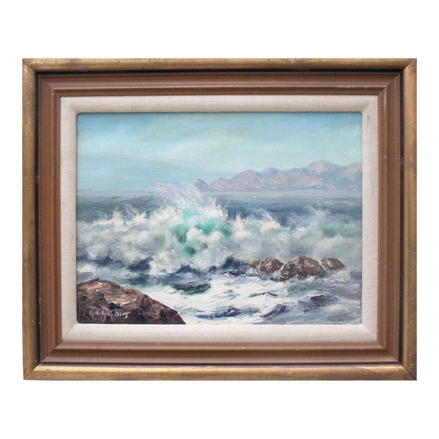 Mid Century "The Active Sea" Pacific Seascape by Ruth Kjos Berg For Sale
