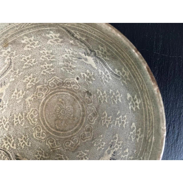 Ceramic Korean Ceramic Celadon Bowl with Slip Inlay Goryeo Dynasty For Sale - Image 7 of 13