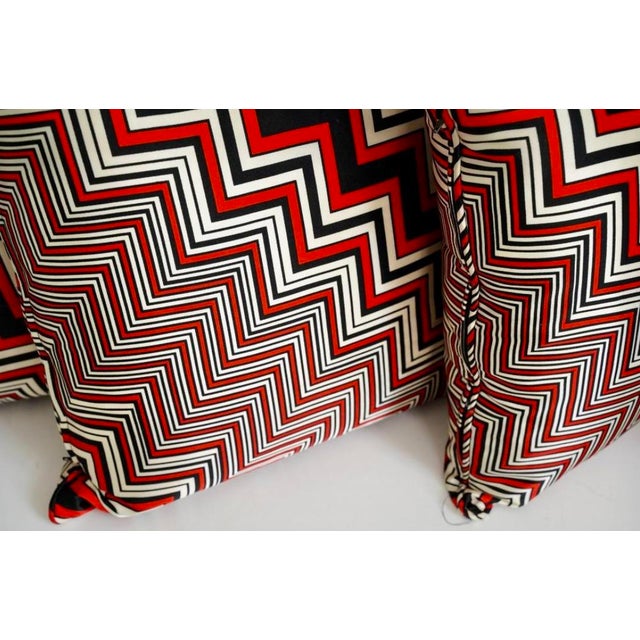 Contemporary Chevron Silk Pillows- Set of 3 For Sale - Image 3 of 5