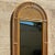 Khaki Vintage Arched Woven Rattan Mirror For Sale - Image 8 of 8