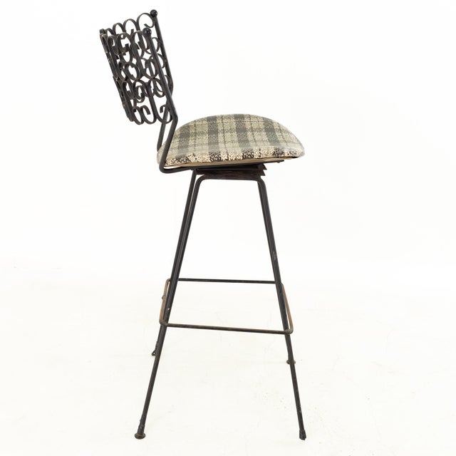 Arthur Umanoff for Shaver Howard Mid Century Iron Bar Stools Set of 3