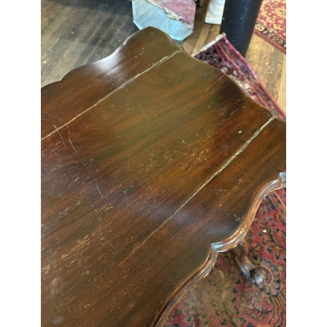 Brown Antique Victorian Ornately Carved Wood Library or Console Table For Sale - Image 8 of 8