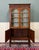 Brown Antique English Bookcase Bookshelf Cabinet Double Door Wavy Glass Oak c.1930s For Sale - Image 8 of 17