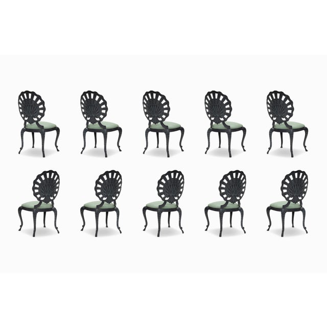 Verdigris Set of 10 "Veneman Collection" Grotto Garden Chairs by Tropitone For Sale - Image 8 of 11