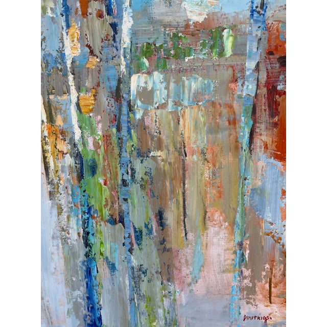 Blue Contemporary Abstract Original Oil Painting For Sale - Image 8 of 12