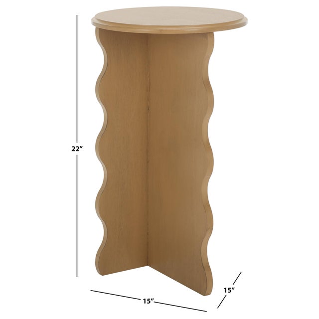 Modern Lilith Wavy Accent Table in Desert Brown For Sale - Image 3 of 8