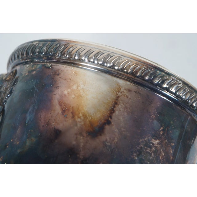 Black Antique Poole Silver Plate Lions Head Ice Wine Champagne Bucket With Insert For Sale - Image 8 of 10