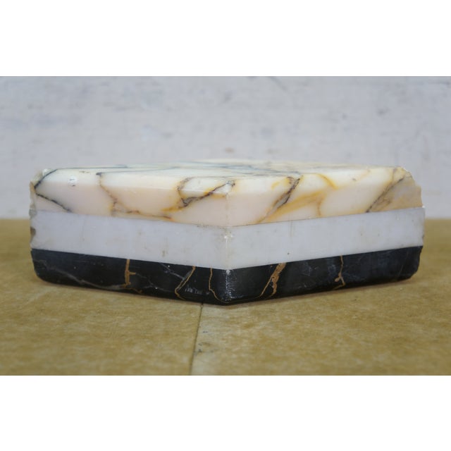20th Century MCM 3 Tier Layered Marble Paperweight Parallelogram Stone Block For Sale - Image 6 of 12