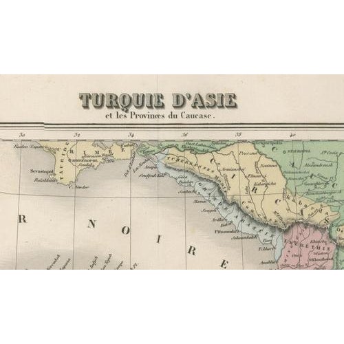 Black Map of Asiatic Türkiye and the Caucasus Provinces, 1873 For Sale - Image 8 of 12