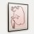 Beautiful continuous black line drawing of a woman by Jean Negulesco. Vintage color serigraph print with pink background...