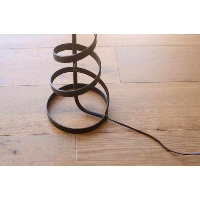 1950s Space Age Black Metal Spiral Cone Table Lamp For Sale - Image 11 of 17