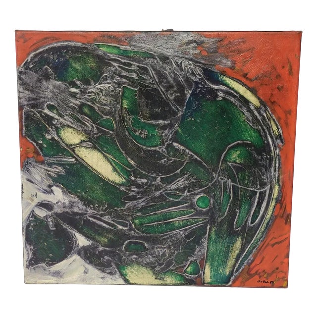 René Acht, Composition, Oil on Canvas, 1959 For Sale