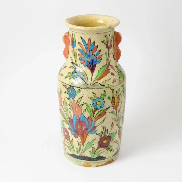 Antique Middle Eastern Qajar Dynasty Pottery Vase For Sale - Image 11 of 12