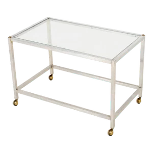 Postmodern Glass and Chrome Bar Cart